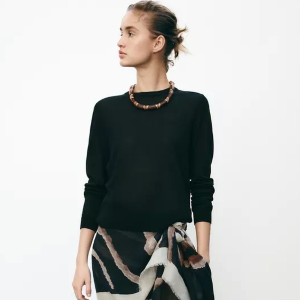 Zara wool / alpaca blend Black Sweater. Size S . Style 9598/111/800